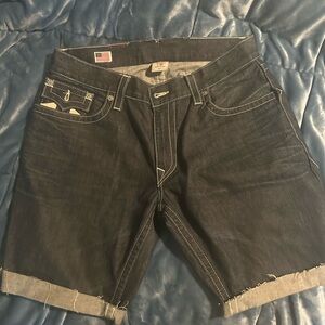 True religion Ricky jeans cut in to shorts in size 42